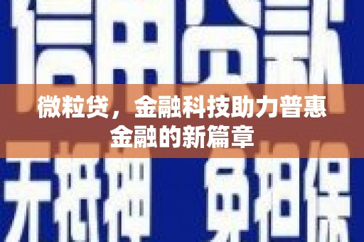 合山微粒贷，金融科技助力普惠金融的新篇章