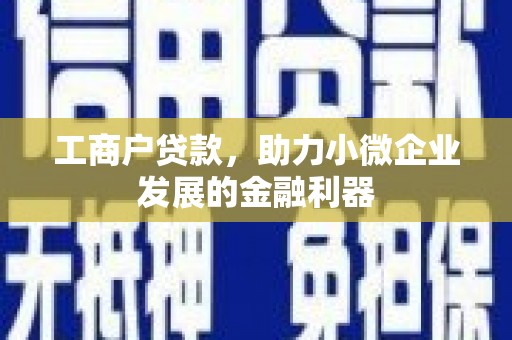 合山工商户贷款，助力小微企业发展的金融利器