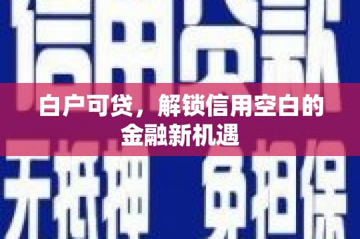 合山白户可贷，解锁信用空白的金融新机遇