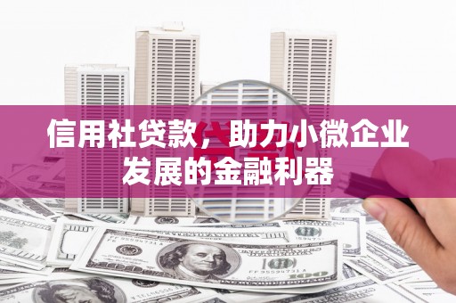 合山信用社贷款，助力小微企业发展的金融利器
