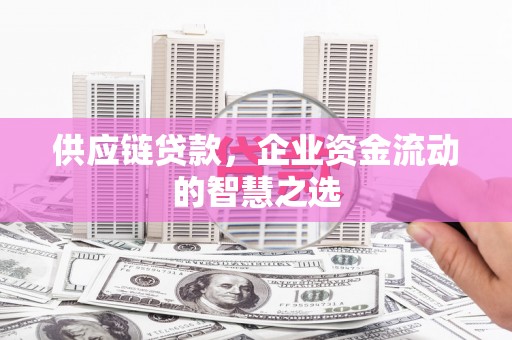 合山供应链贷款，企业资金流动的智慧之选