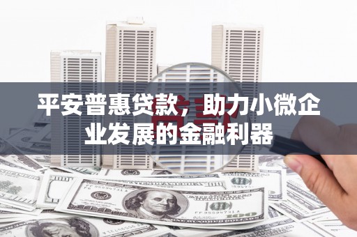 合山平安普惠贷款，助力小微企业发展的金融利器