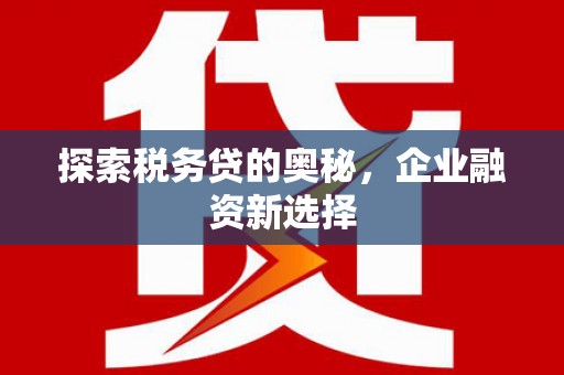 合山探索税务贷的奥秘，企业融资新选择