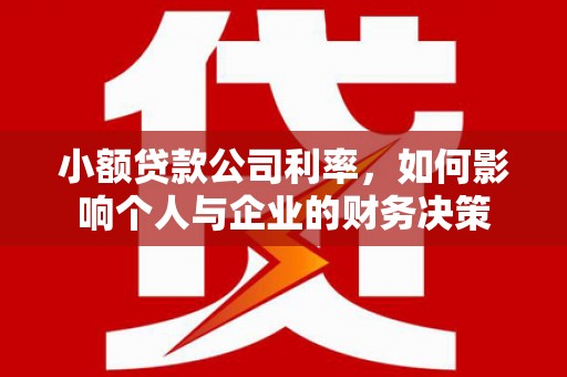 合山小额贷款公司利率，如何影响个人与企业的财务决策