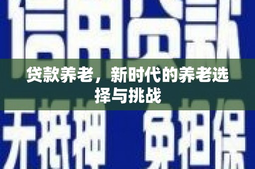 合山贷款养老，新时代的养老选择与挑战