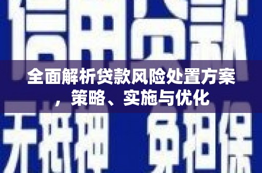 合山全面解析贷款风险处置方案，策略、实施与优化