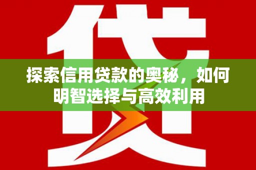合山探索信用贷款的奥秘，如何明智选择与高效利用