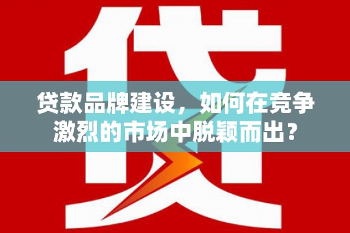 合山贷款品牌建设，如何在竞争激烈的市场中脱颖而出？