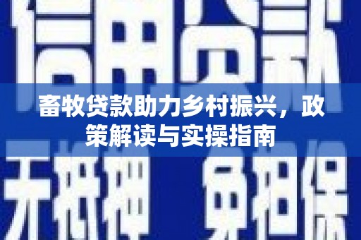 合山畜牧贷款助力乡村振兴，政策解读与实操指南